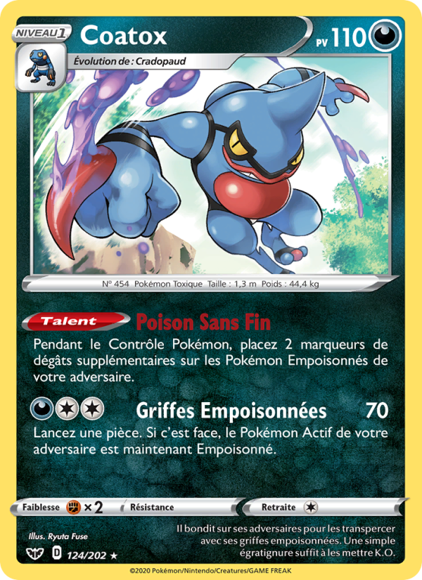 Coatox 124 — Épée et Bouclier (French Pokémon TCG card)