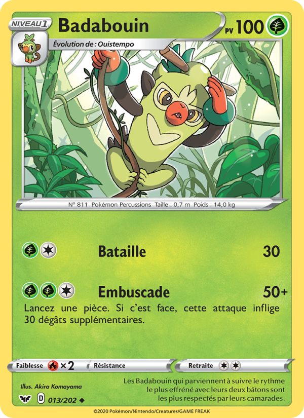 Badabouin 13 — Épée et Bouclier (French Pokémon TCG card)