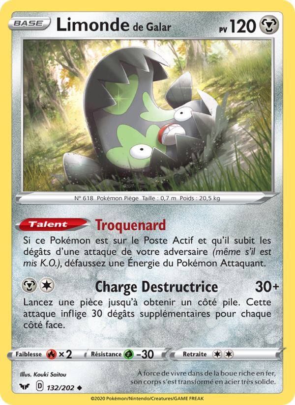 Limonde de Galar 132 — Épée et Bouclier (French Pokémon TCG card)
