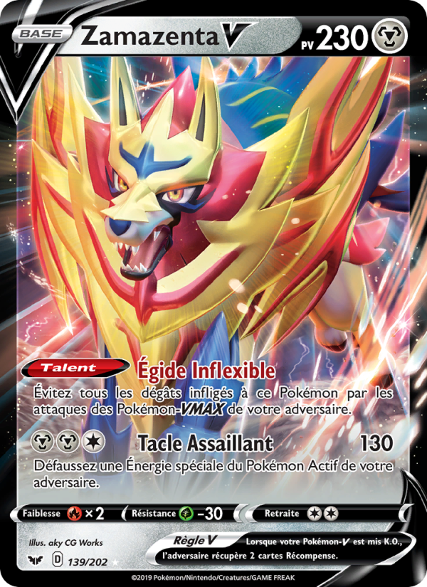 Zamazenta V 139 — Épée et Bouclier (French Pokémon TCG card)