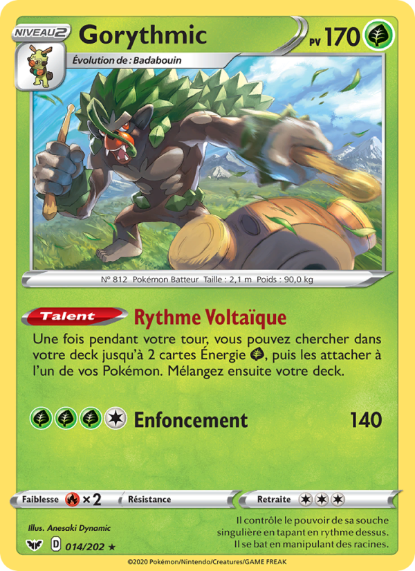 Gorythmic 14 — Épée et Bouclier (French Pokémon TCG card)