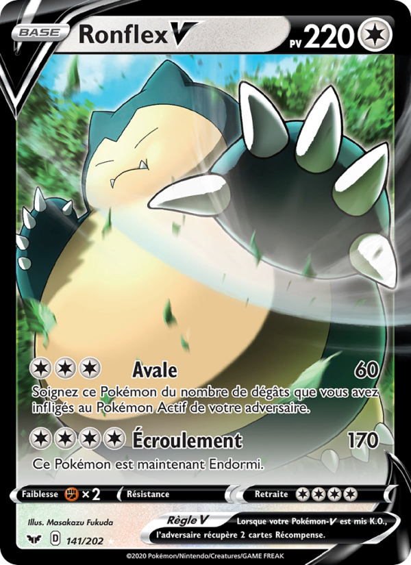 Ronflex V 141 — Épée et Bouclier (French Pokémon TCG card)