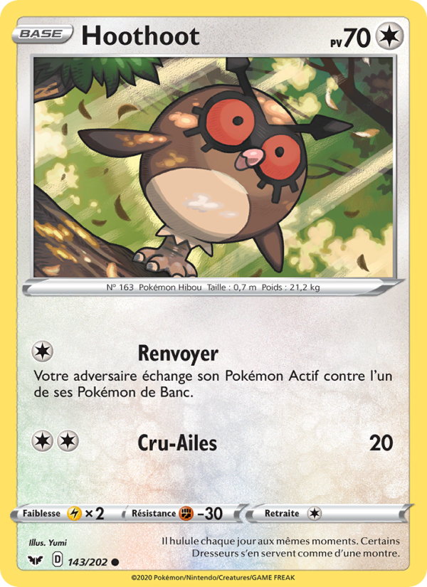 Hoothoot 143 — Épée et Bouclier (French Pokémon TCG card)