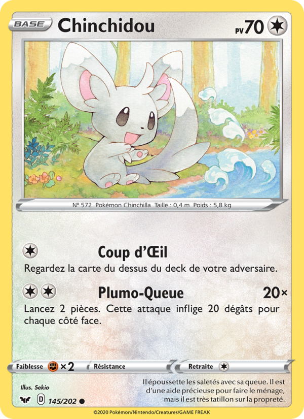 Chinchidou 145 — Épée et Bouclier (French Pokémon TCG card)