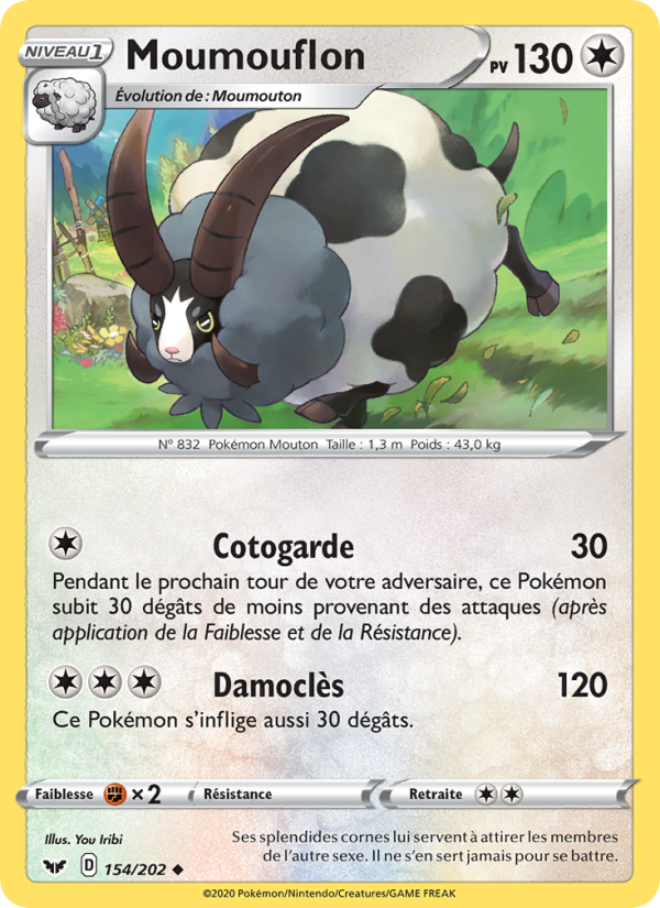 Moumouflon 154 — Épée et Bouclier (French Pokémon TCG card)