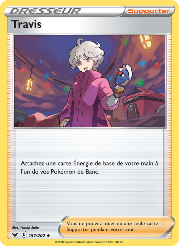 Travis 157 — Épée et Bouclier (French Pokémon TCG card)