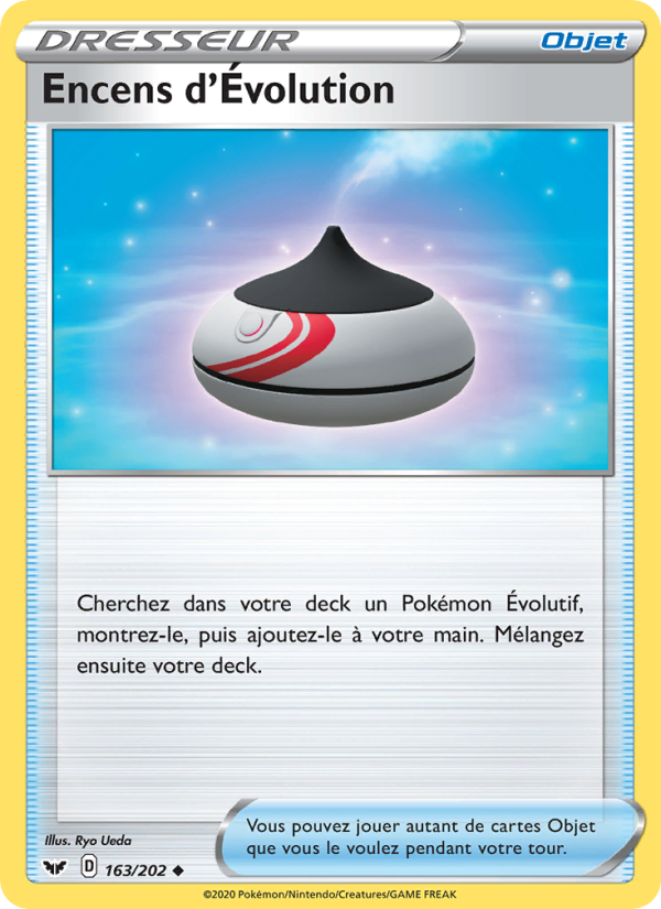 Encens d'Évolution 163 — Épée et Bouclier (French Pokémon TCG card)