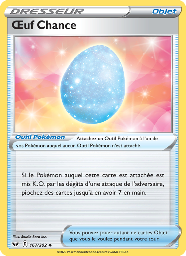 Œuf Chance 167 — Épée et Bouclier (French Pokémon TCG card)