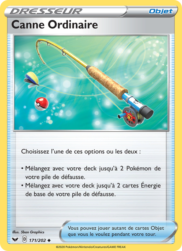 Canne Ordinaire 171 — Épée et Bouclier (French Pokémon TCG card)