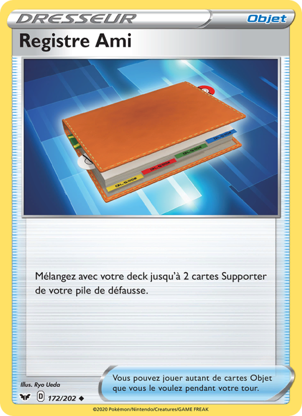 Registre Ami 172 — Épée et Bouclier (French Pokémon TCG card)
