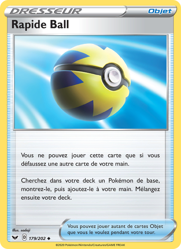 Rapide Ball 179 — Épée et Bouclier (French Pokémon TCG card)