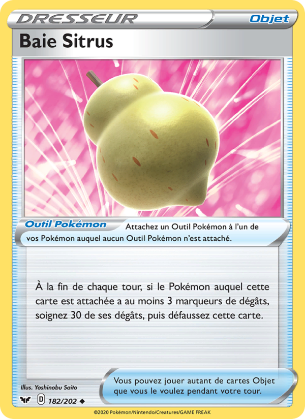 Baie Sitrus 182 — Épée et Bouclier (French Pokémon TCG card)