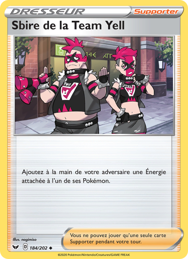 Sbire de la Team Yell 184 — Épée et Bouclier (French Pokémon TCG card)