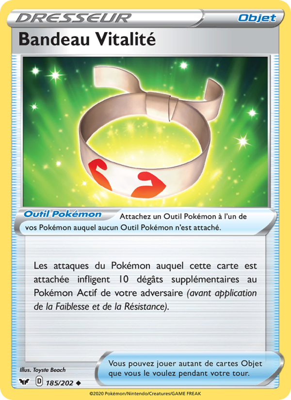 Bandeau Vitalité 185 — Épée et Bouclier (French Pokémon TCG card)