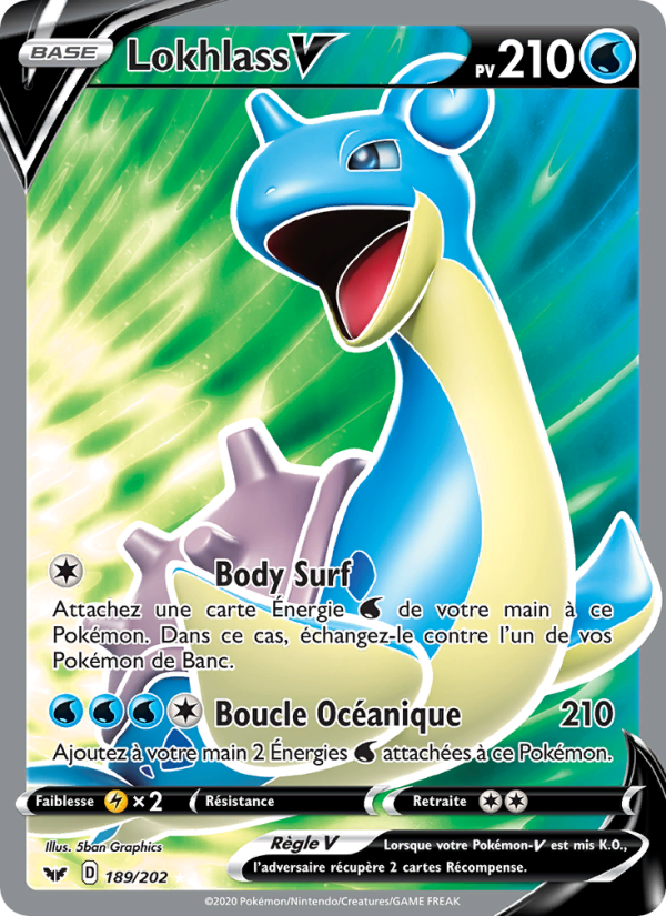 Lokhlass V 189 — Épée et Bouclier (French Pokémon TCG card)