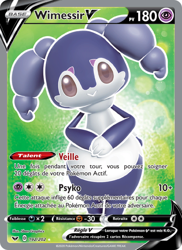 Wimessir V 192 — Épée et Bouclier (French Pokémon TCG card)