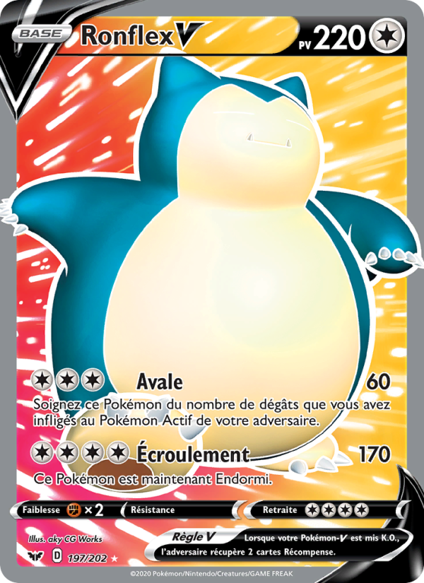 Ronflex V 197 — Épée et Bouclier (French Pokémon TCG card)