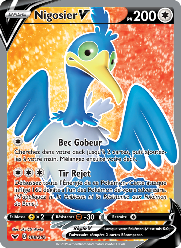 Nigosier V 198 — Épée et Bouclier (French Pokémon TCG card)