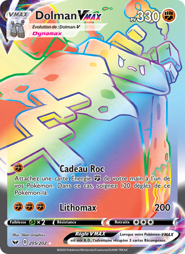 Dolman VMAX 205 — Épée et Bouclier (French Pokémon TCG card)