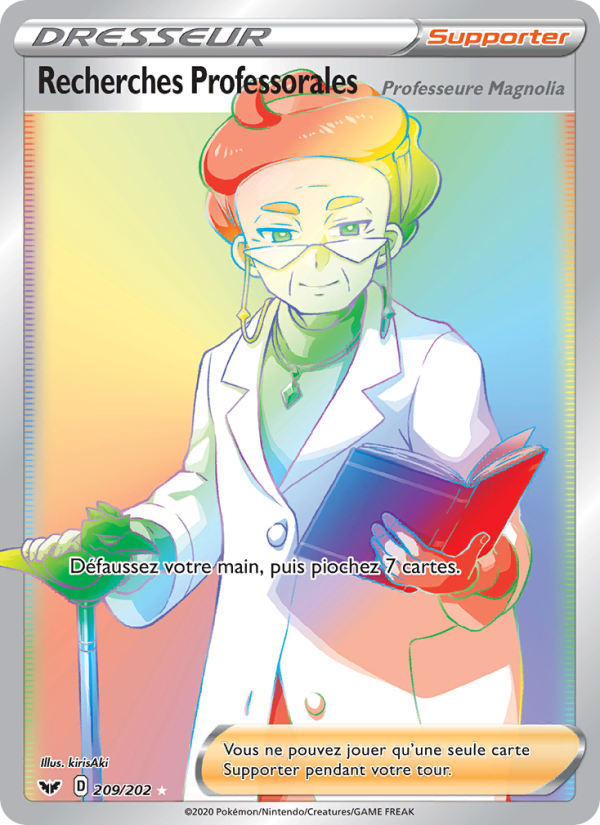 Recherches Professorales (Professeure Magnolia) 209 — Épée et Bouclier (French Pokémon TCG card)