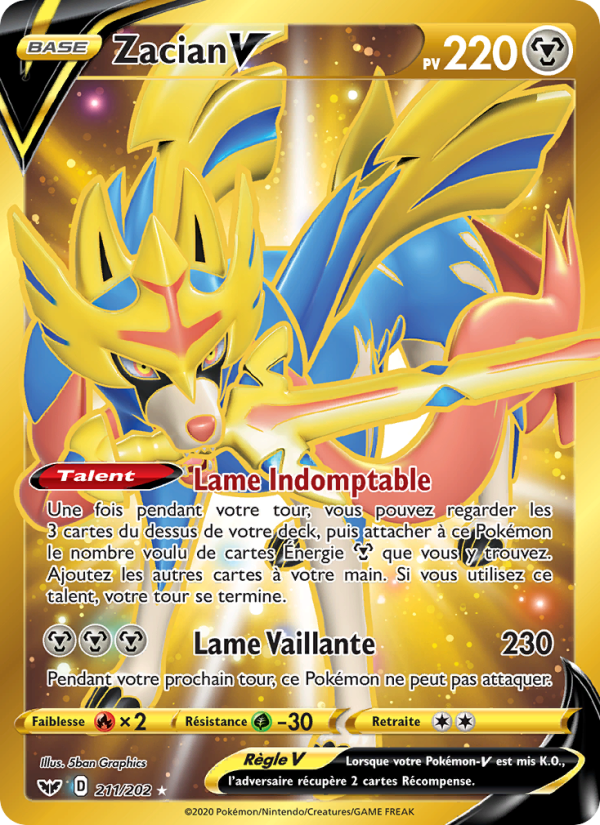Zacian V 211 — Épée et Bouclier (French Pokémon TCG card)
