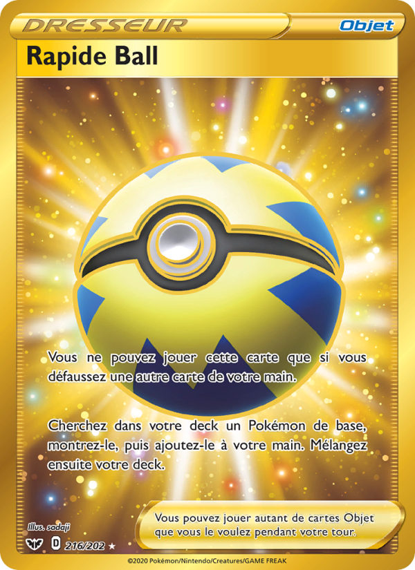 Rapide Ball 216 — Épée et Bouclier (French Pokémon TCG card)