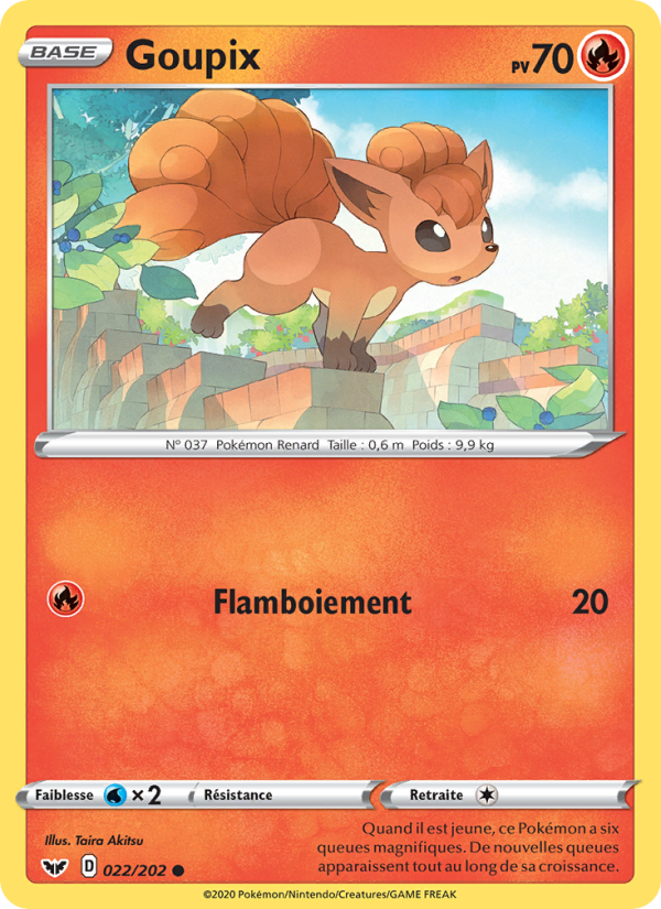 Goupix 22 — Épée et Bouclier (French Pokémon TCG card)