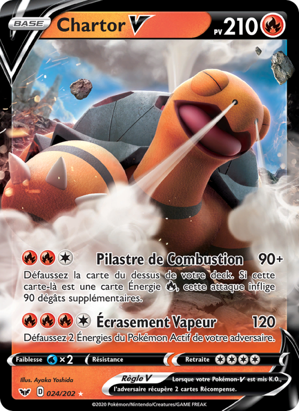 Chartor V 24 — Épée et Bouclier (French Pokémon TCG card)