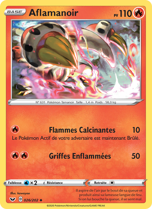 Aflamanoir 26 — Épée et Bouclier (French Pokémon TCG card)