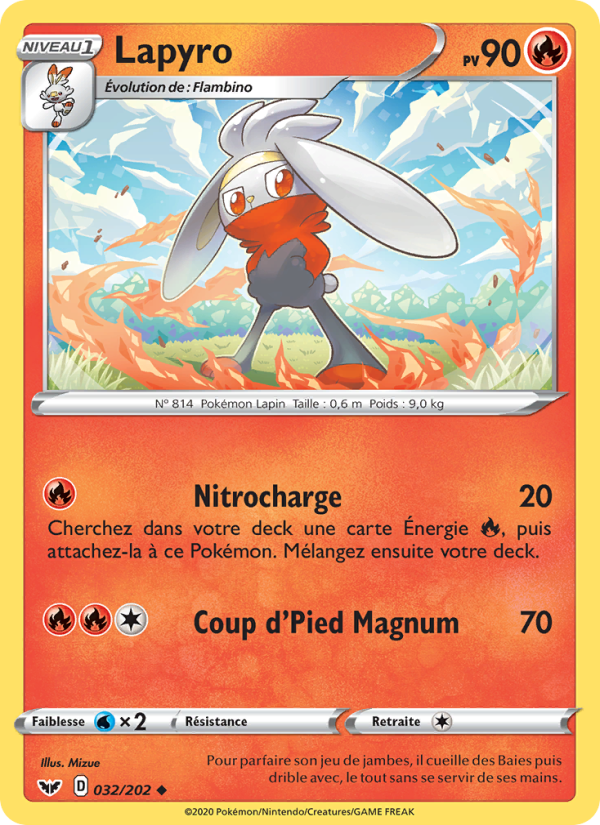 Lapyro 32 — Épée et Bouclier (French Pokémon TCG card)