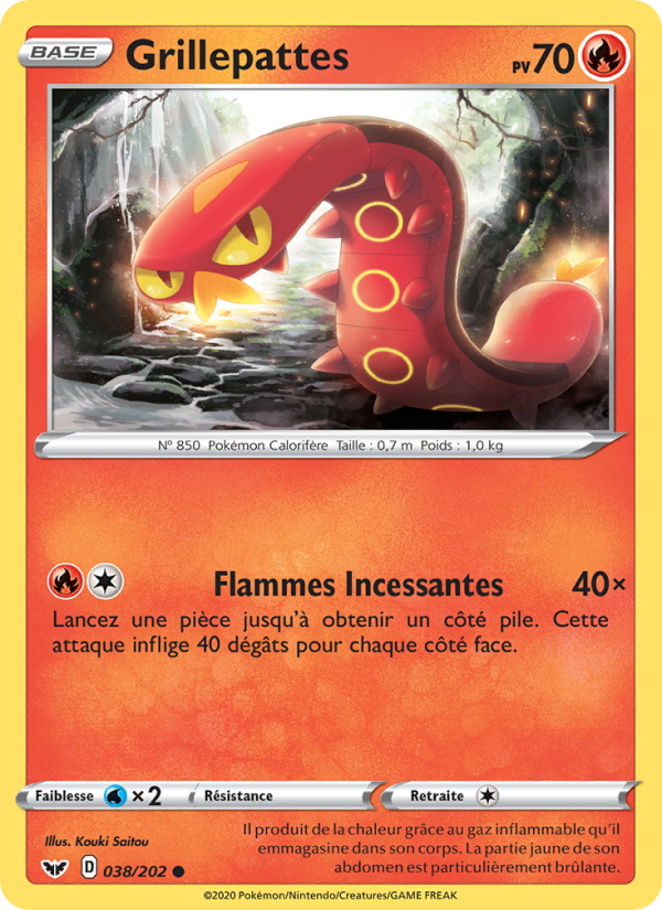 Grillepattes 38 — Épée et Bouclier (French Pokémon TCG card)