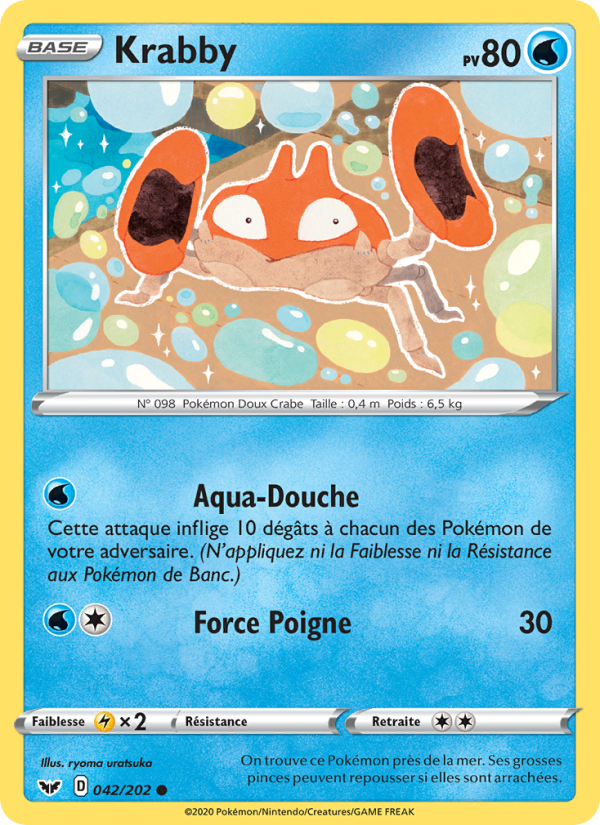 Krabby 42 — Épée et Bouclier (French Pokémon TCG card)