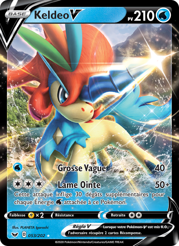 Keldeo V 53 — Épée et Bouclier (French Pokémon TCG card)