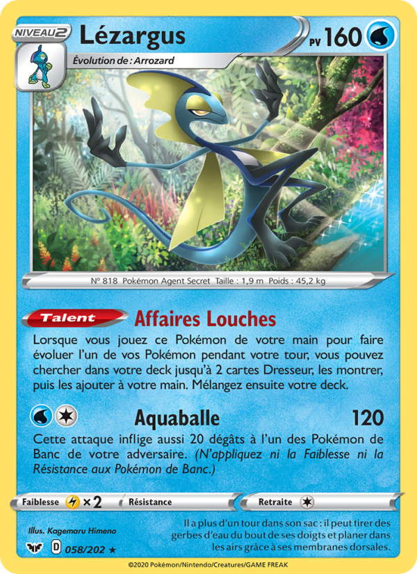 Lézargus 58 — Épée et Bouclier (French Pokémon TCG card)