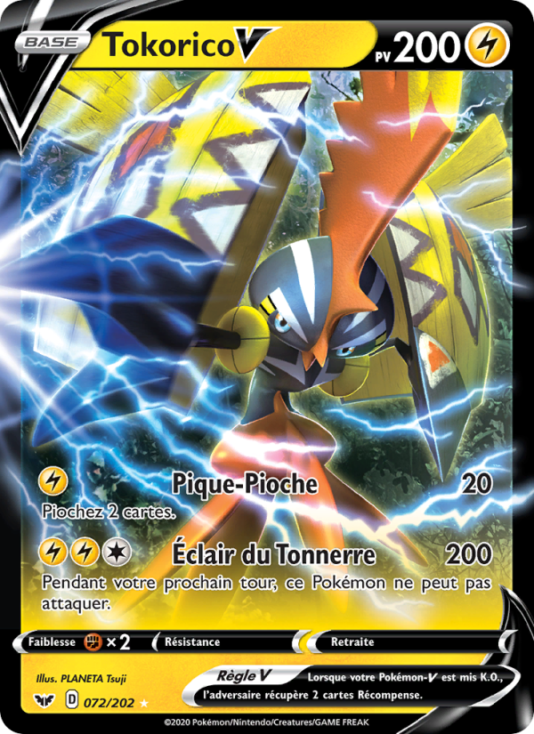 Tokorico V 72 — Épée et Bouclier (French Pokémon TCG card)