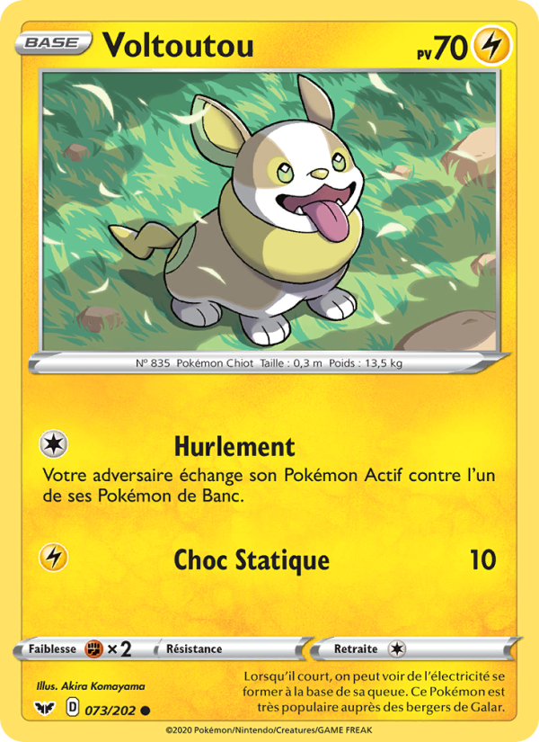 Voltoutou 73 — Épée et Bouclier (French Pokémon TCG card)