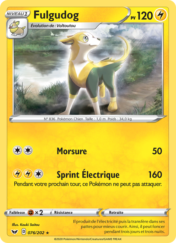 Fulgudog 76 — Épée et Bouclier (French Pokémon TCG card)