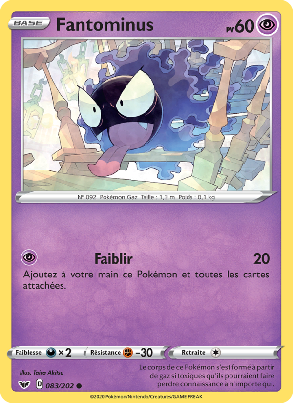 Fantominus 83 — Épée et Bouclier (French Pokémon TCG card)