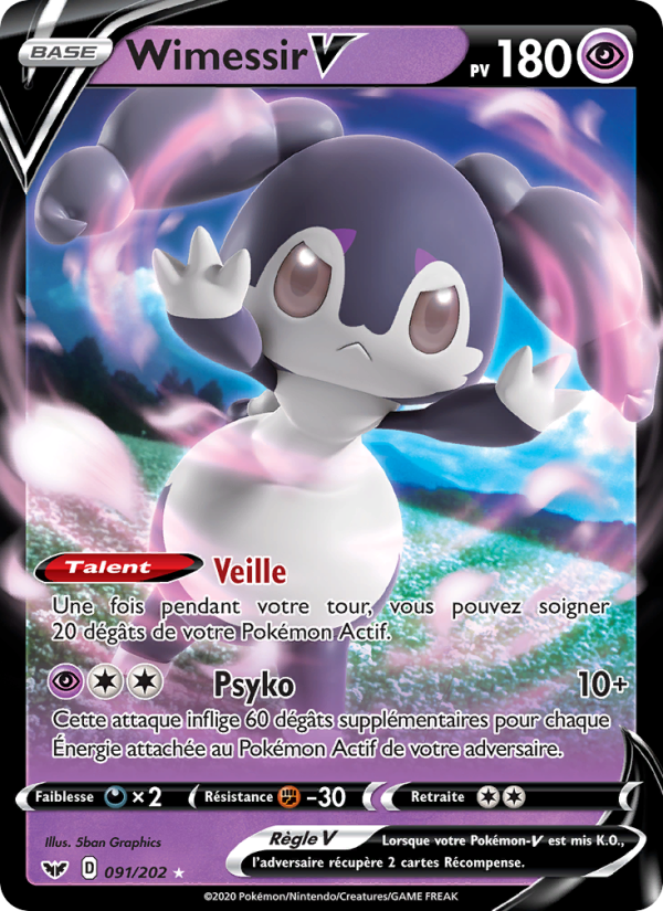 Wimessir V 91 — Épée et Bouclier (French Pokémon TCG card)