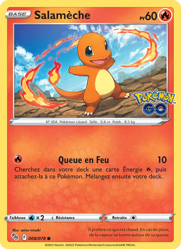 Salamèche 008 — Pokémon GO (French Pokémon TCG card)