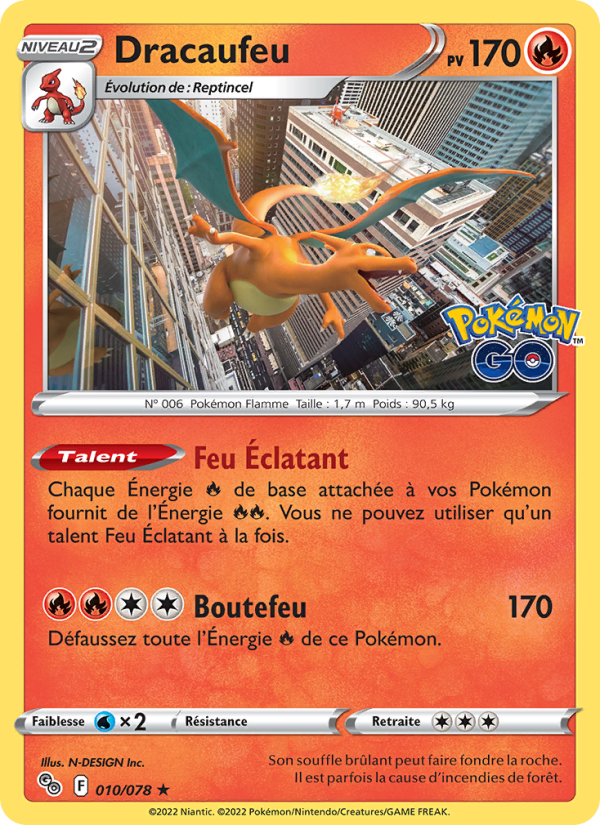 Dracaufeu 010 — Pokémon GO (French Pokémon TCG card)