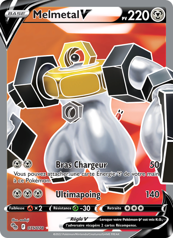 Melmetal V 075 — Pokémon GO (French Pokémon TCG card)