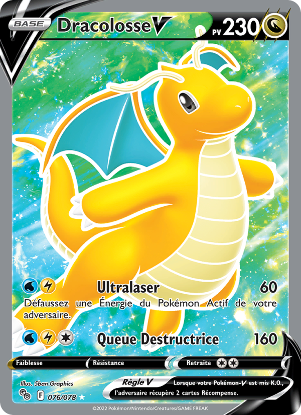 Dracolosse V 076 — Pokémon GO (French Pokémon TCG card)