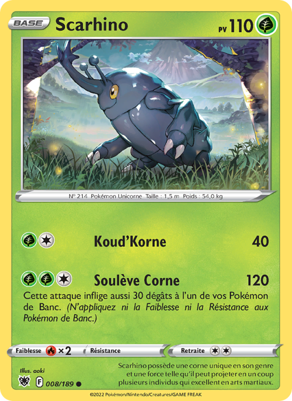 Scarhino 008 — Astres Radieux (French Pokémon TCG card)