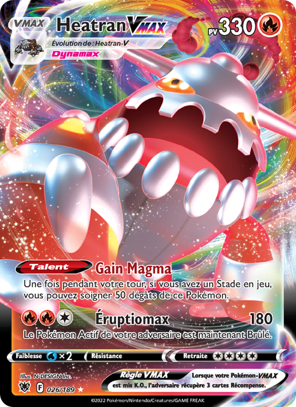 Heatran VMAX 026 — Astres Radieux (French Pokémon TCG card)