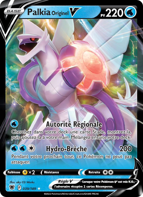 Palkia Originel V 039 — Astres Radieux (French Pokémon TCG card)