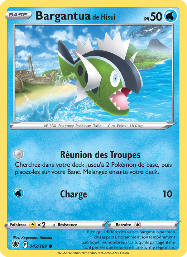 Bargantua de Hisui 043 — Astres Radieux (French Pokémon TCG card)