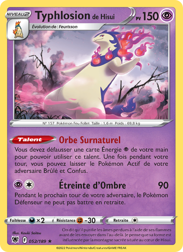 Typhlosion de Hisui 052 — Astres Radieux (French Pokémon TCG card)