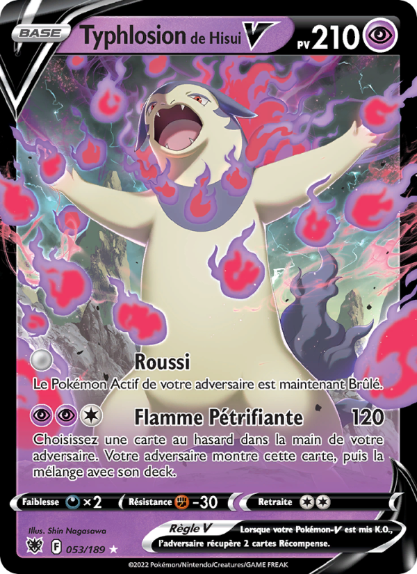 Typhlosion de Hisui V 053 — Astres Radieux (French Pokémon TCG card)