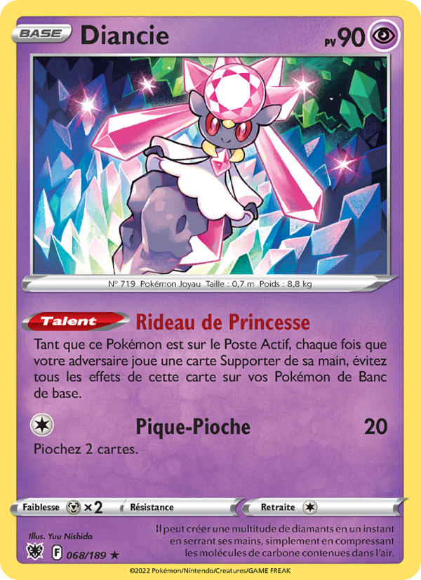 Diancie 068 — Astres Radieux (French Pokémon TCG card)